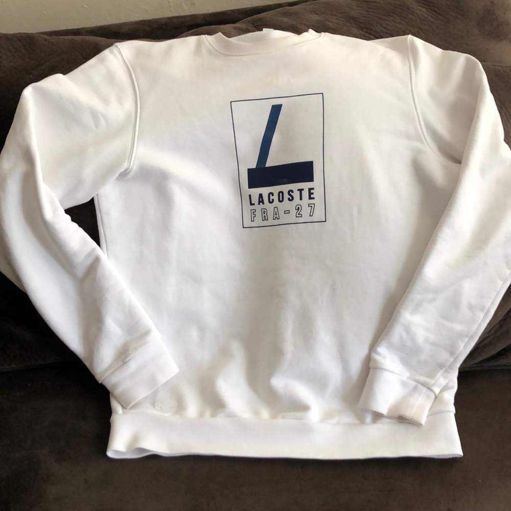 Lacoste white sweat shirt